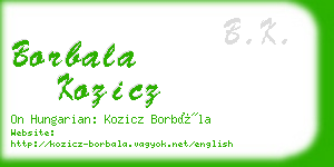 borbala kozicz business card